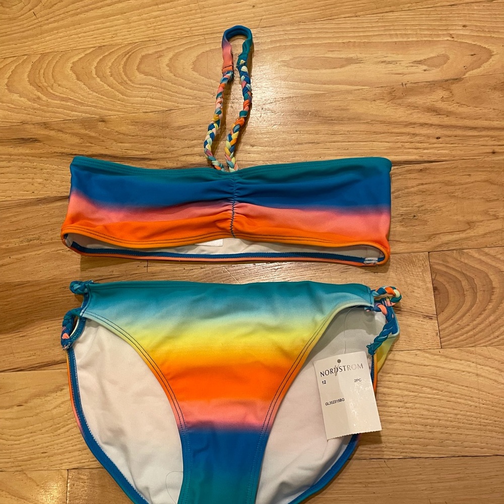 Tucker Tate Rainbow Halter Bikini 12 Bottoms NEW